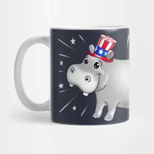 America Patriotic Hippo Mug